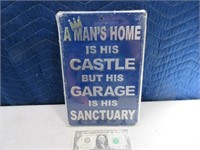 Tin 12x8 Sign CASTLE~GARAGE