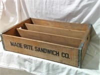 MADE RITE SANDWICH CO. WOOD CRATE, 24 1/4" L