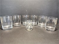 6 Highball Drinking Glasses and Jack Daniels Shot