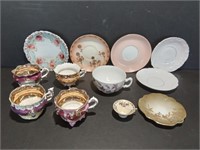 Mismatched Tea Cups and Saucers