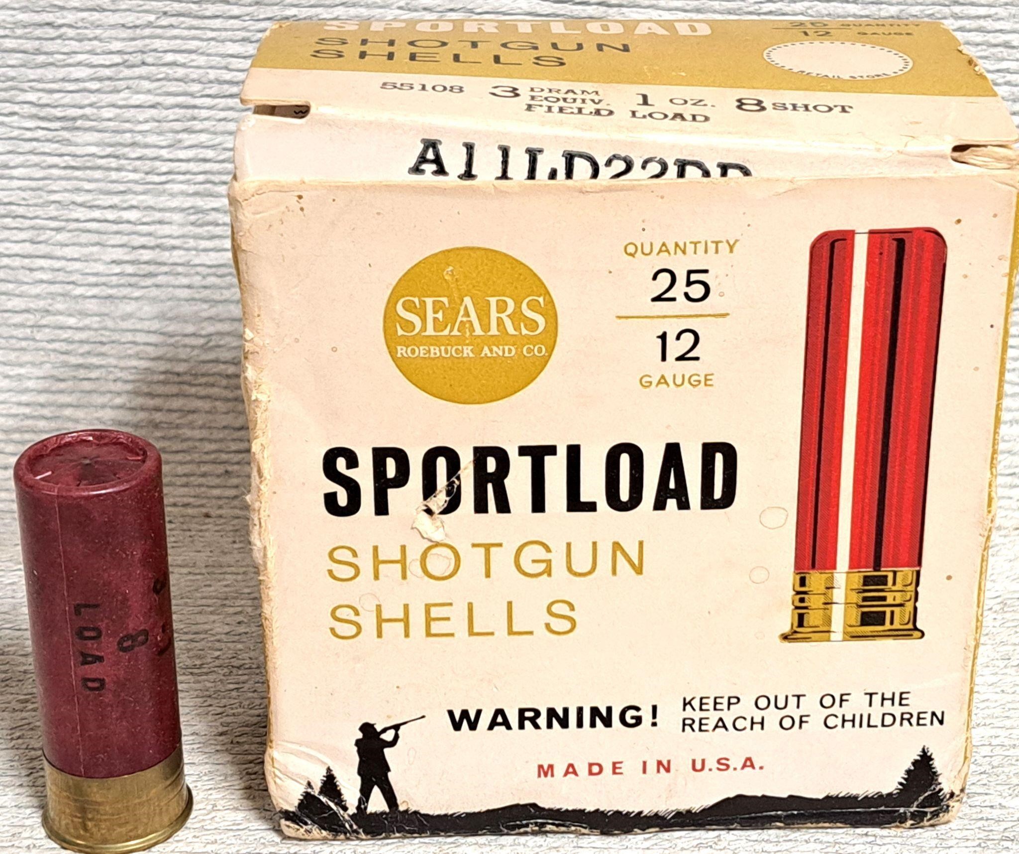 25 SEARS PAPER 8 SHOT AMMO IN BOX SHOT GUN SHELLS