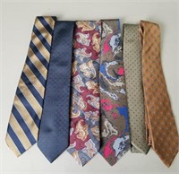 Lot of 6 Vintage Couture Designer Ties Christian