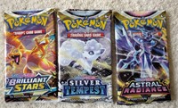 3 Pokemon Boosters Sword & Shield Various Sld