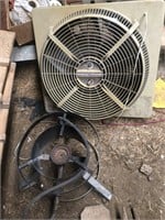 LARGE OLD SEARS FAN AND FISH BURNER