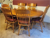 Dining Table with 6 Chair and 1 leaf