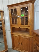 FRUITWOOD 2 PC. COUNTRY STYLE CORNER CABINET