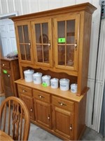 FRUITWOOD  2 PC. COUNTRY STYLE CHINA  HUTCH
