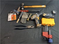 Box Lot of Miscellaneous Tools- Hammers, Pliers,