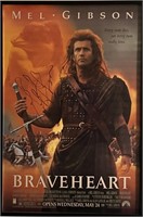 Mel Gibson signed Braveheart movie poster
