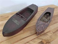 Pair of Antique 1920's Toy Boats - As-Is