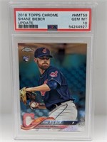 2018 Topps Chrome Shane Bieber RC HMT59 PSA 10