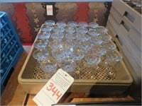 LOT, (31) WATER GOBLETS W/THIS RACK