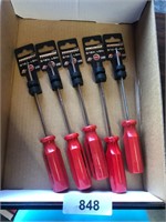 (5) 3/16" x 6" Powerbuilt Screwdrivers