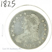 1825 Silver Capped Bust Half Dollar (F?)