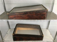2 Pc Wood / Plexi Display Case - No Bottom