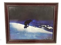 Framed wolf print in the snow