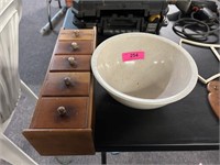 Texas Ware Bowl And 5 Drawer Cubby