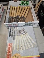 8-piece wood chisel set and miscellaneous chisels