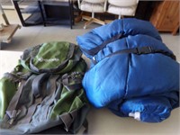 Back pack and sleeping bag