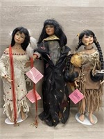 (3) Paradise Galleries 18" Dolls - (2) Native
