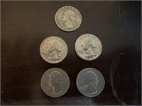 TWO 1965 QUARTERS, 1967, 1969 AND 1971