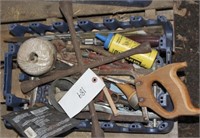 Box lot-saw, tire wrench, filter wrench, misc tool