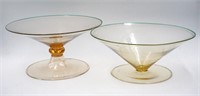 Vintage Murano Footed Bowls