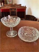 5.5"h pinwheel, crystal candy dish, & ashtray