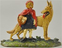 RED RIDING HOOD AND WOLF DOORSTOP