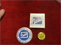 (3) Pins. Buick, UAW. Vintage.