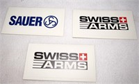 3 Swiss Arms & Sauer decals (3X)