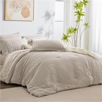 CozyLux Queen Seersucker Comforter Set with Sheets