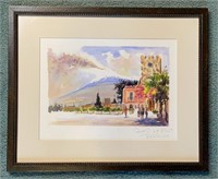 Framed & Matted Watercolor Painting of Messsina,