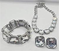 Faceted Clear Stone Jewelry Set