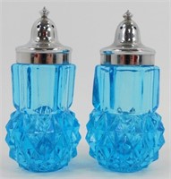* Vintage Indiana Glass “Blue Diamond” Salt and