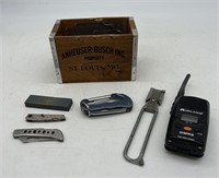 Pocket Knives, Carabiner, Anheuser-Busch Crate, Mi