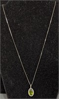 14KT Gold Necklace & Peridot Pendant