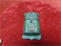 Antique cast iron US mail coin bank.