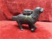 Antique cast iron Saint Bernard Dog bank.