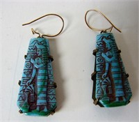 Art Deco Egyptian Revival Earrings