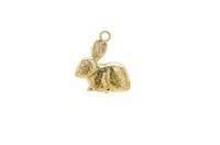 9ct yellow gold rabbit charm/pendant