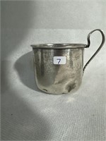 STERLING SILVER BABY CUP W/DENTS - 60.5 GRAMS