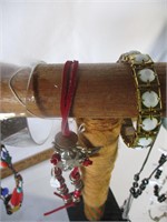 Vintage Spindle Jewelry Tree with bracelets