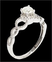 14K White gold 0.31 ct. diamond ring with 80