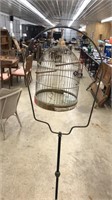 BRASS BIRDCAGE ON STAND