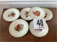 5 Vintage fruit plates- marked