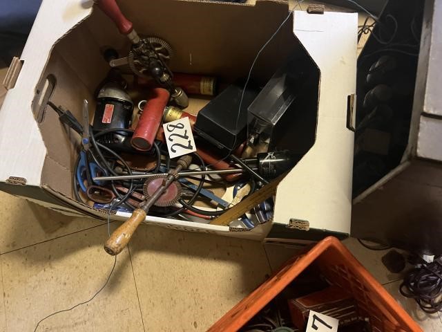 Box full of tools and  other items