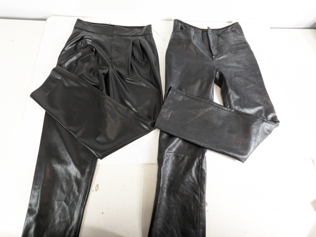 (2) Sz 2 Wilson Maxima Black Leather Pants