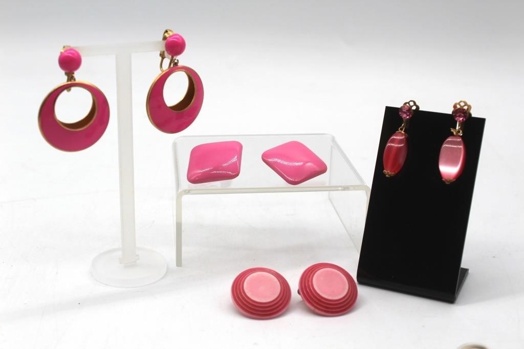 Pink Costume Earrings