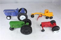 (3) Misc Tractors & 1 Road Grader